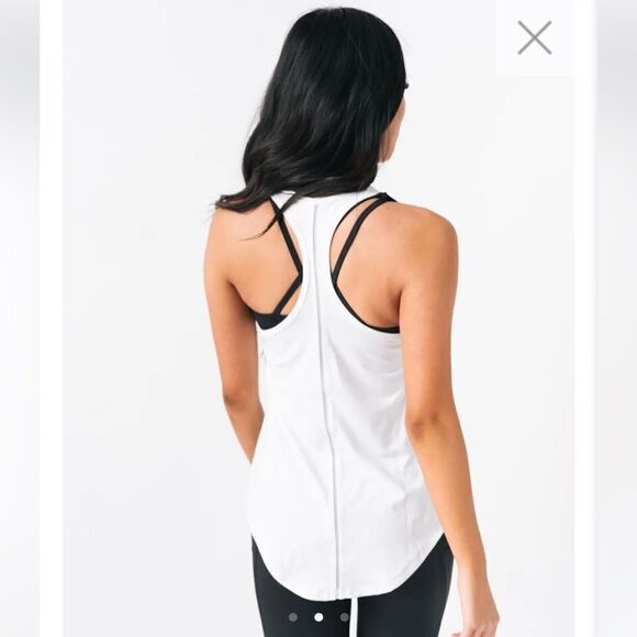NWT ZYIA Active White Effortless Tank-Long size S - Picture 3 of 8